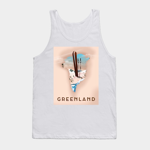 Greenland travel poster Tank Top by nickemporium1